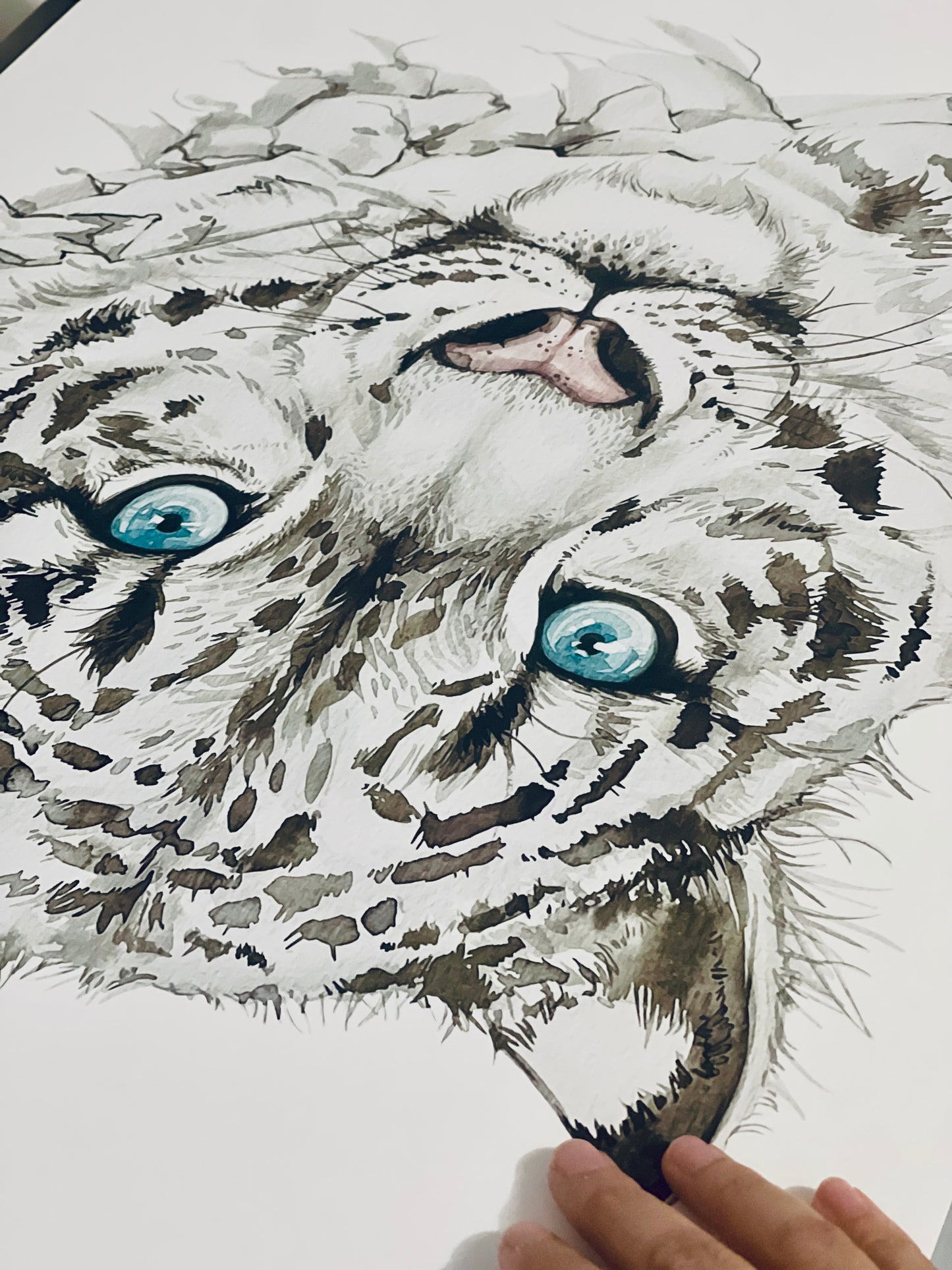 Snow leopard Watercolour print