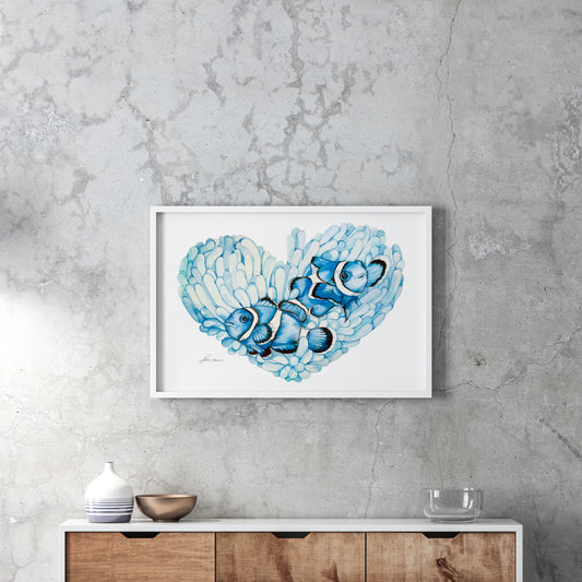 Clownfish watercolour illustration print