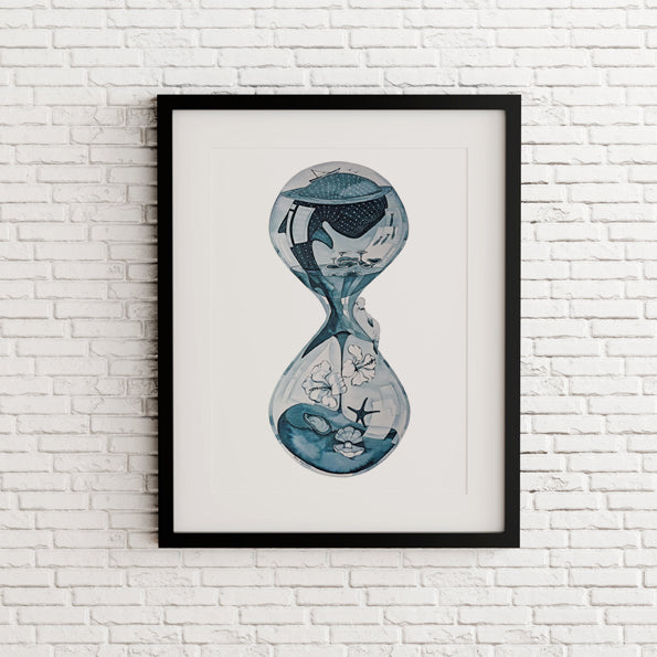 Hourglass watercolour illustration