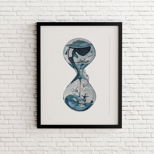 Hourglass watercolour illustration